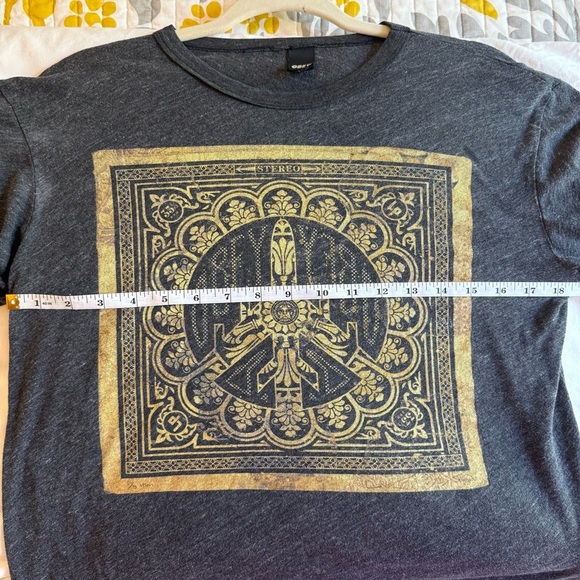 VTG 90s OBEY x Shepard Fairey Peace Bomber Grey Graphic Single Stitch T-Shirt M - Picture 11 of 11